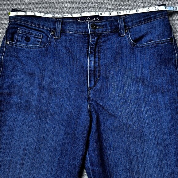 Gloria Vanderbilt Womens Blue Denim Straight Amanda Jeans High Rise 14 Short - Picture 8 of 13